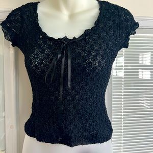 XOXO black stretch lace top size small